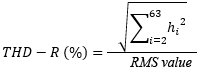THD in relation to the RMS value formula